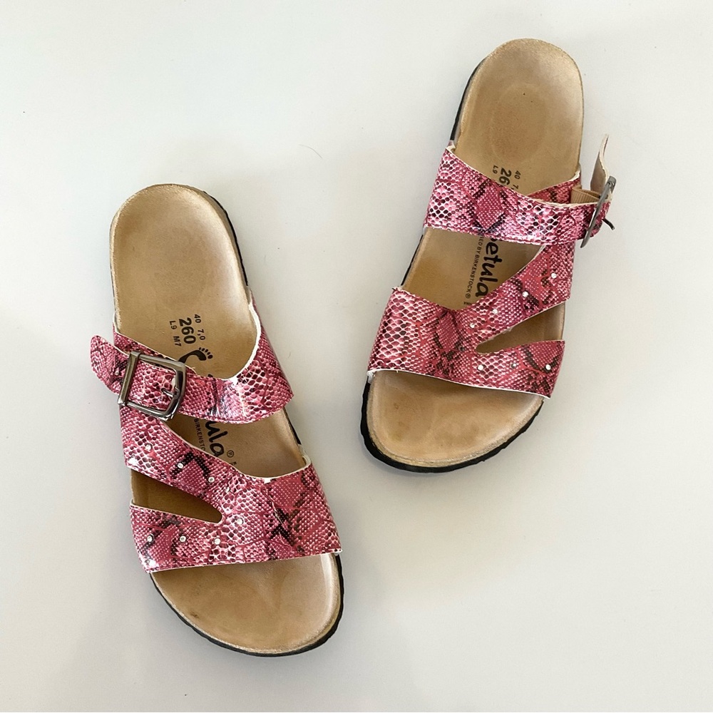 Betula, snake print sandals